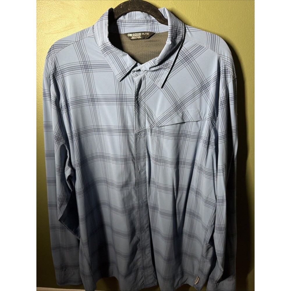 Outdoor Research Men's Astroman Button Long Sleeve UPF 30 Sun Shirt XXL Plaid